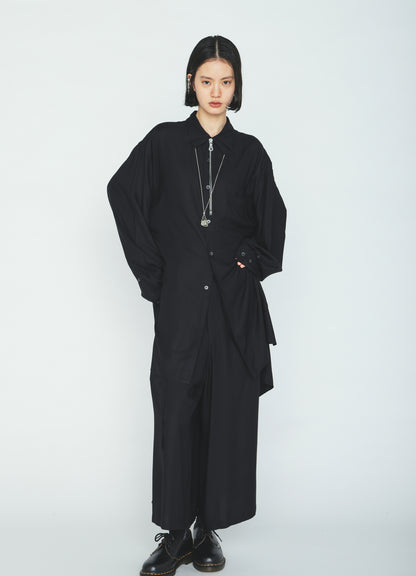 RAYON TWILL STRAPPED HALF‑WRAPPED SHORTS