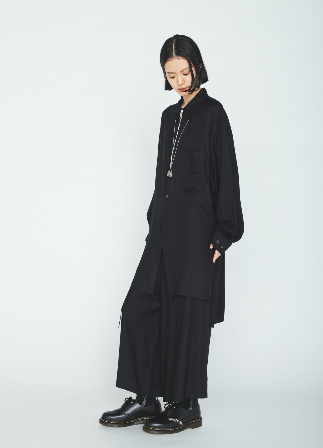 RAYON TWILL STRAPPED HALF‑WRAPPED SHORTS