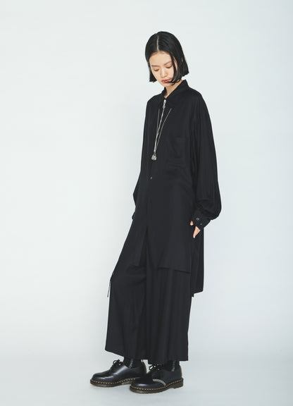 RAYON TWILL STRAPPED HALF‑WRAPPED SHORTS