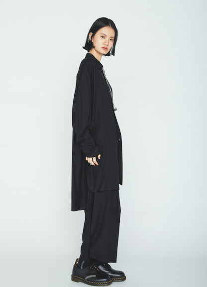 RAYON TWILL STRAPPED HALF‑WRAPPED SHORTS