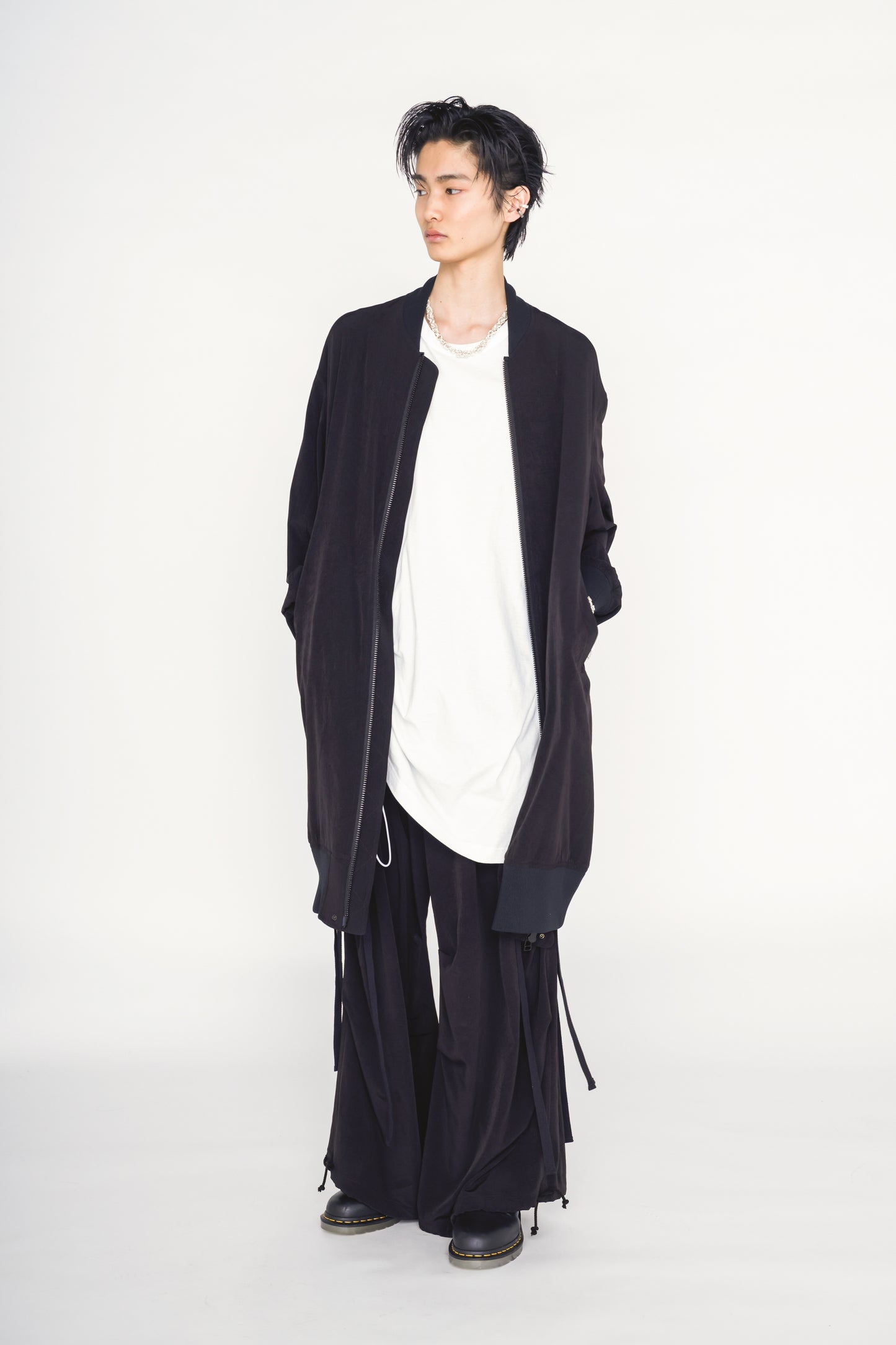 CREPE de CHINE LONG BOMBER JACKET