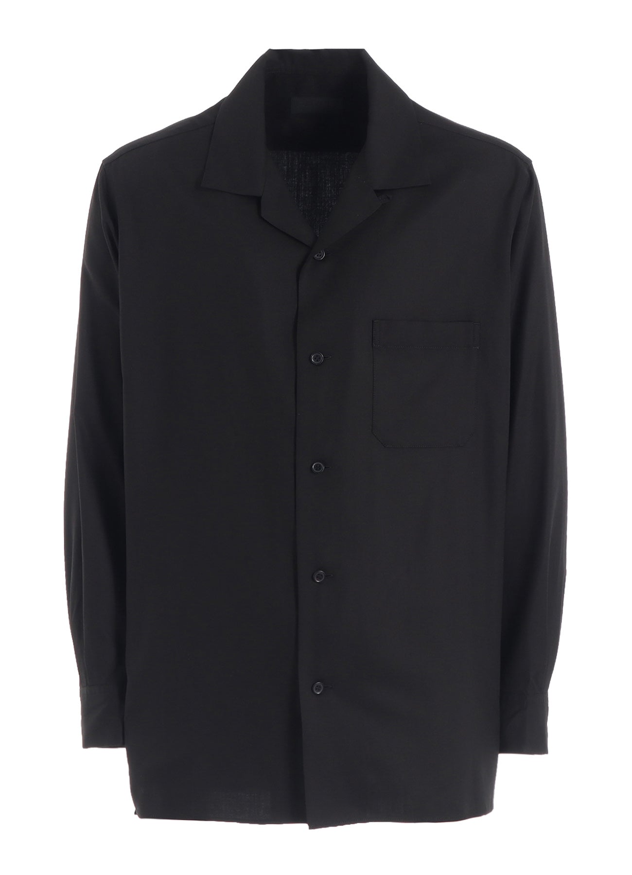 RAYON TWILL OPEN COLLAR SHIRT
