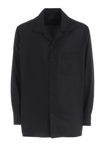 RAYON TWILL OPEN COLLAR SHIRT