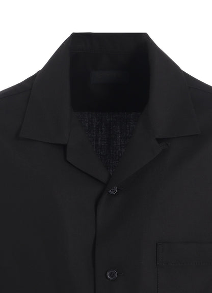 RAYON TWILL OPEN COLLAR SHIRT