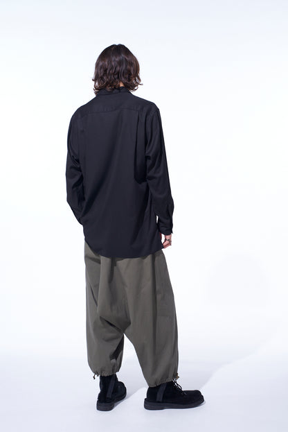 RAYON TWILL OPEN COLLAR SHIRT