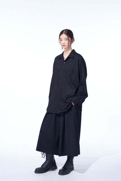 RAYON TWILL OPEN COLLAR SHIRT