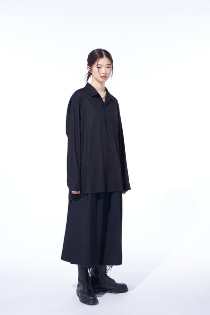 RAYON TWILL OPEN COLLAR SHIRT