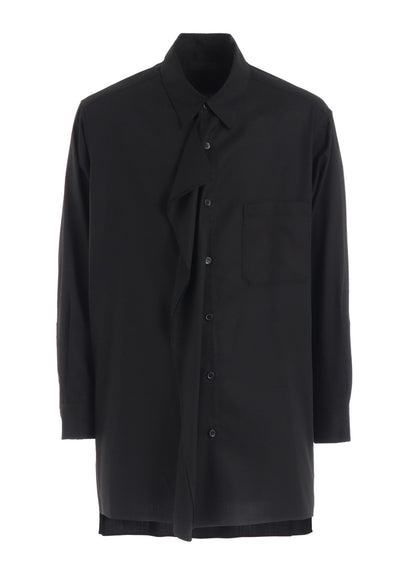 RAYON TWILL DRAPED FRONT SHIRT