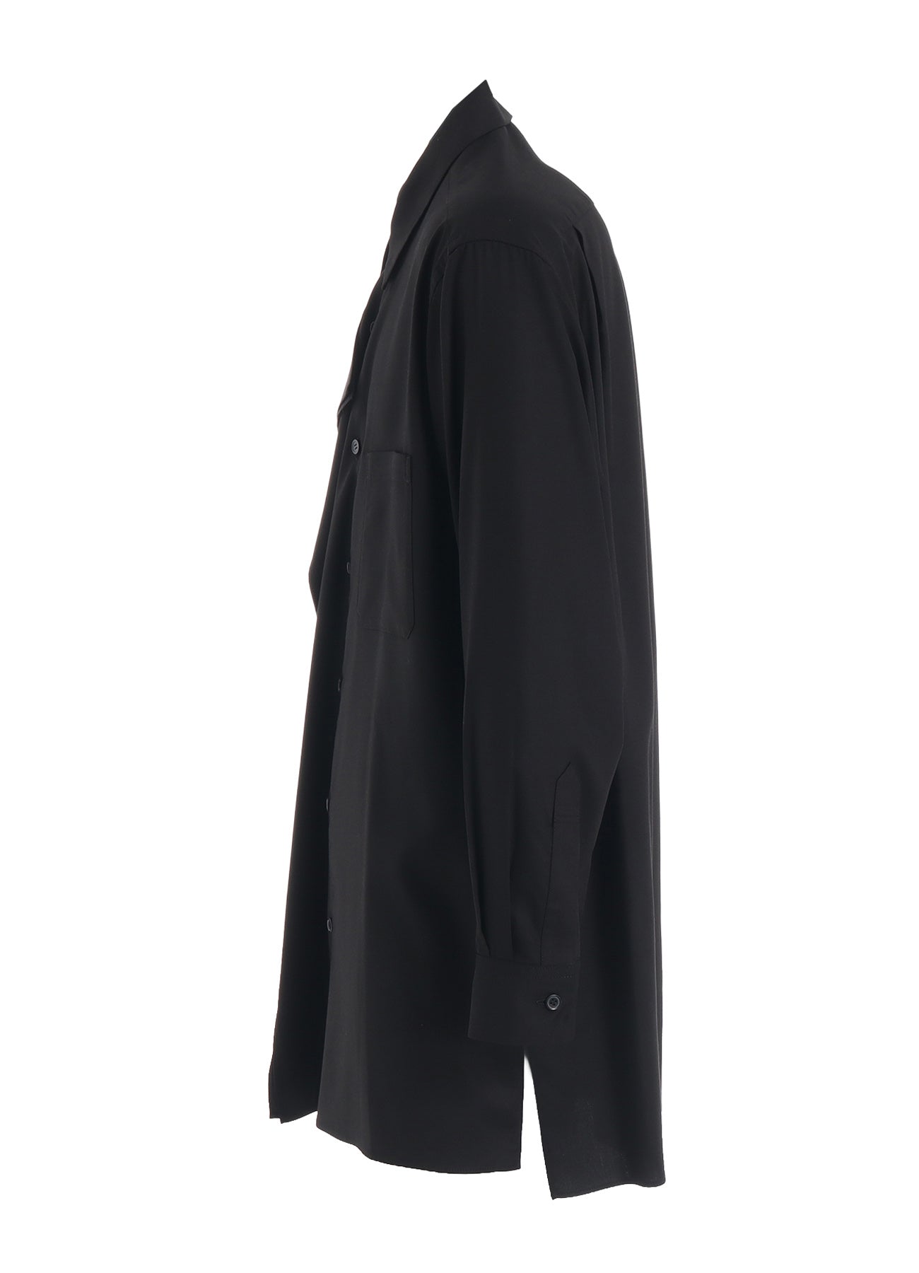 RAYON TWILL DRAPED FRONT SHIRT