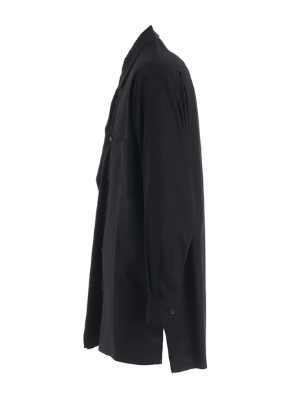 RAYON TWILL DRAPED FRONT SHIRT