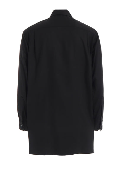 RAYON TWILL DRAPED FRONT SHIRT