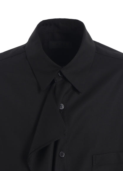 RAYON TWILL DRAPED FRONT SHIRT