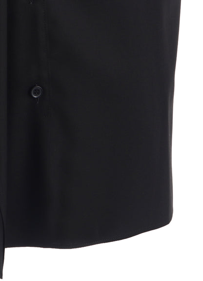 RAYON TWILL DRAPED FRONT SHIRT