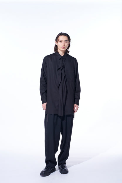 RAYON TWILL DRAPED FRONT SHIRT
