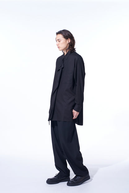 RAYON TWILL DRAPED FRONT SHIRT