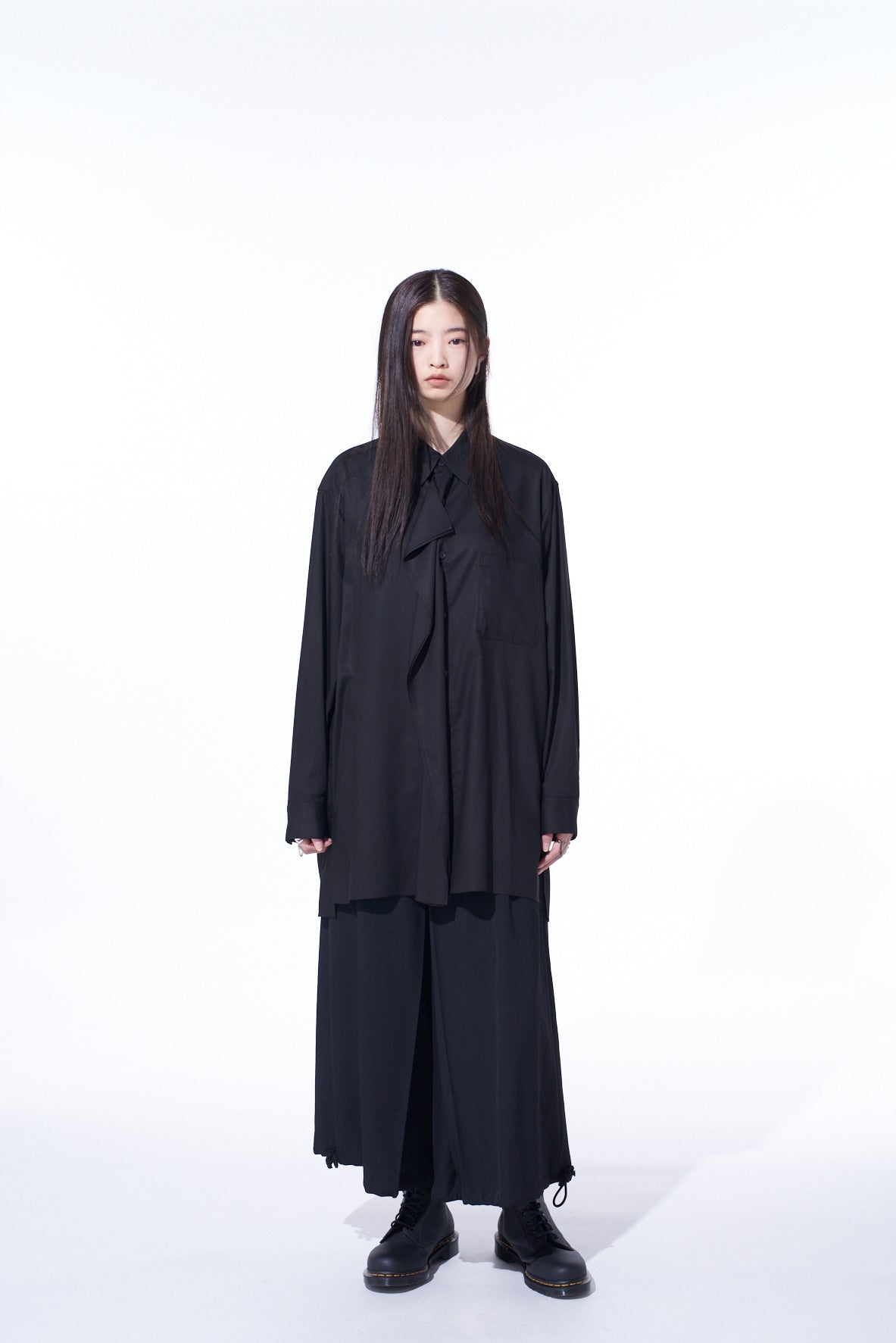 岸*也様 Ground Y - Rayon Twill Asymmetry Ja RAYON TWILL DRAPED FRONT SHIRT – THE SHOP YOHJI YAMAMOTO