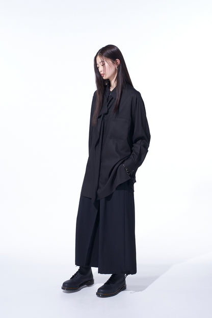 RAYON TWILL DRAPED FRONT SHIRT