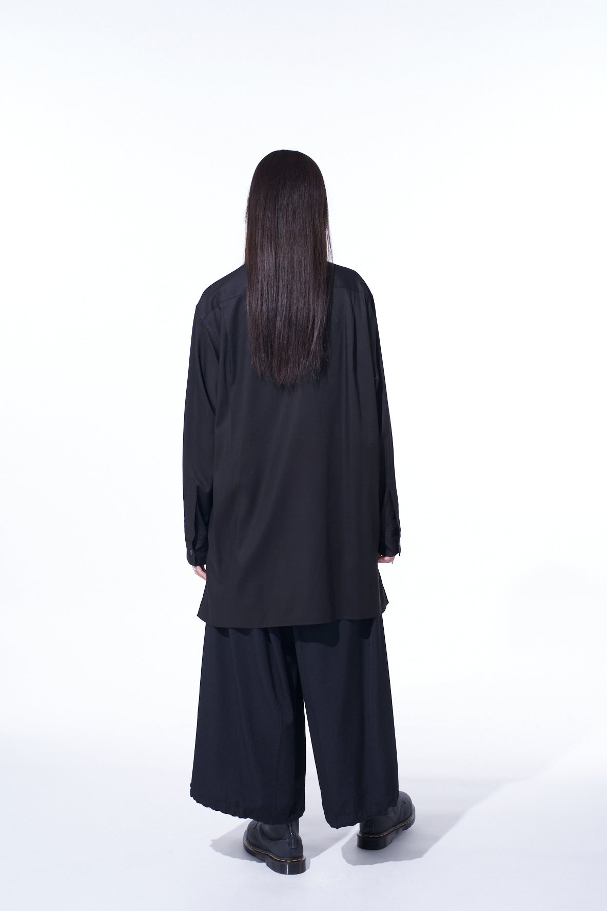 RAYON TWILL DRAPED FRONT SHIRT