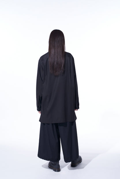 RAYON TWILL DRAPED FRONT SHIRT