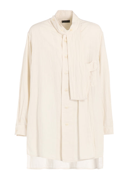 Double Gauze Band Collar Stole Shirt