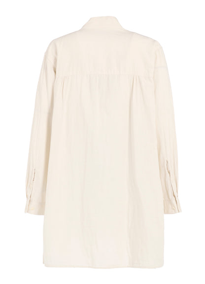 Double Gauze Band Collar Stole Shirt