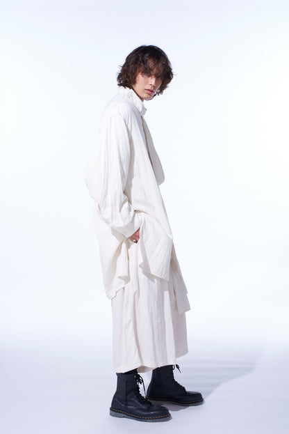 Double Gauze Band Collar Stole Shirt