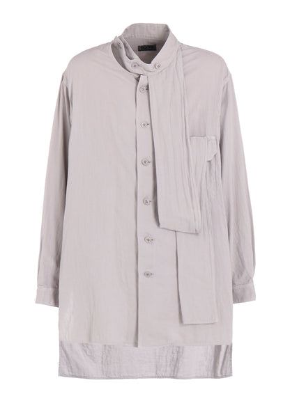 Double Gauze Band Collar Stole Shirt