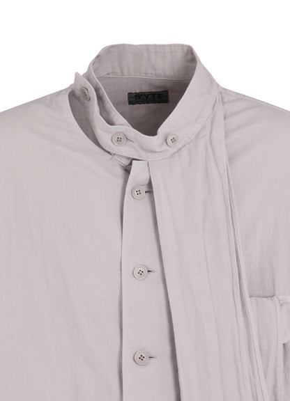 Double Gauze Band Collar Stole Shirt