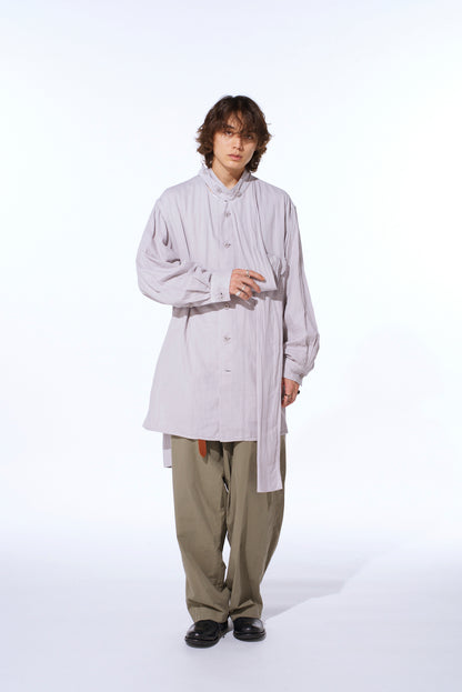 Double Gauze Band Collar Stole Shirt