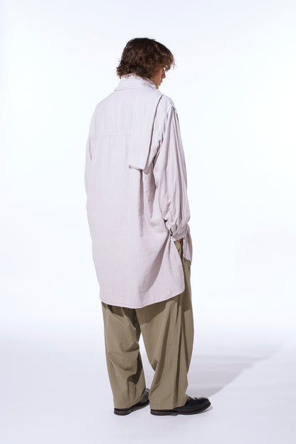 Double Gauze Band Collar Stole Shirt