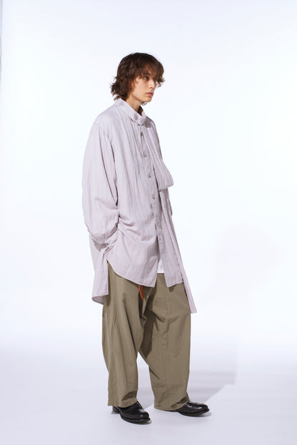 Double Gauze Band Collar Stole Shirt