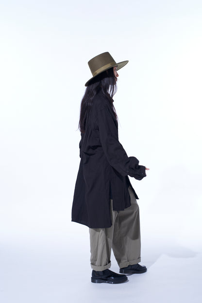 Double Gauze Band Collar Stole Shirt