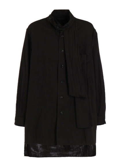 Double Gauze Band Collar Stole Shirt