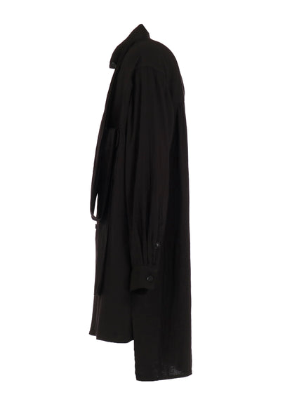 Double Gauze Band Collar Stole Shirt