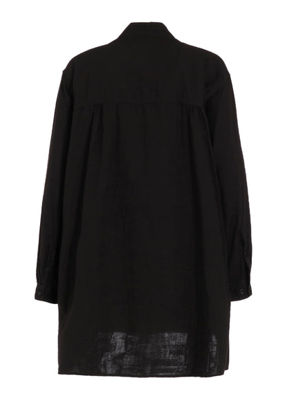 Double Gauze Band Collar Stole Shirt