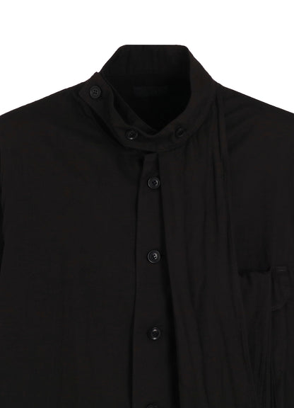 Double Gauze Band Collar Stole Shirt