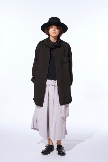 Double Gauze Band Collar Stole Shirt