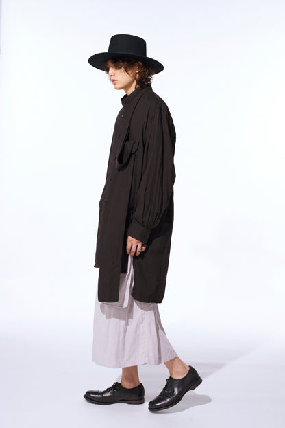Double Gauze Band Collar Stole Shirt