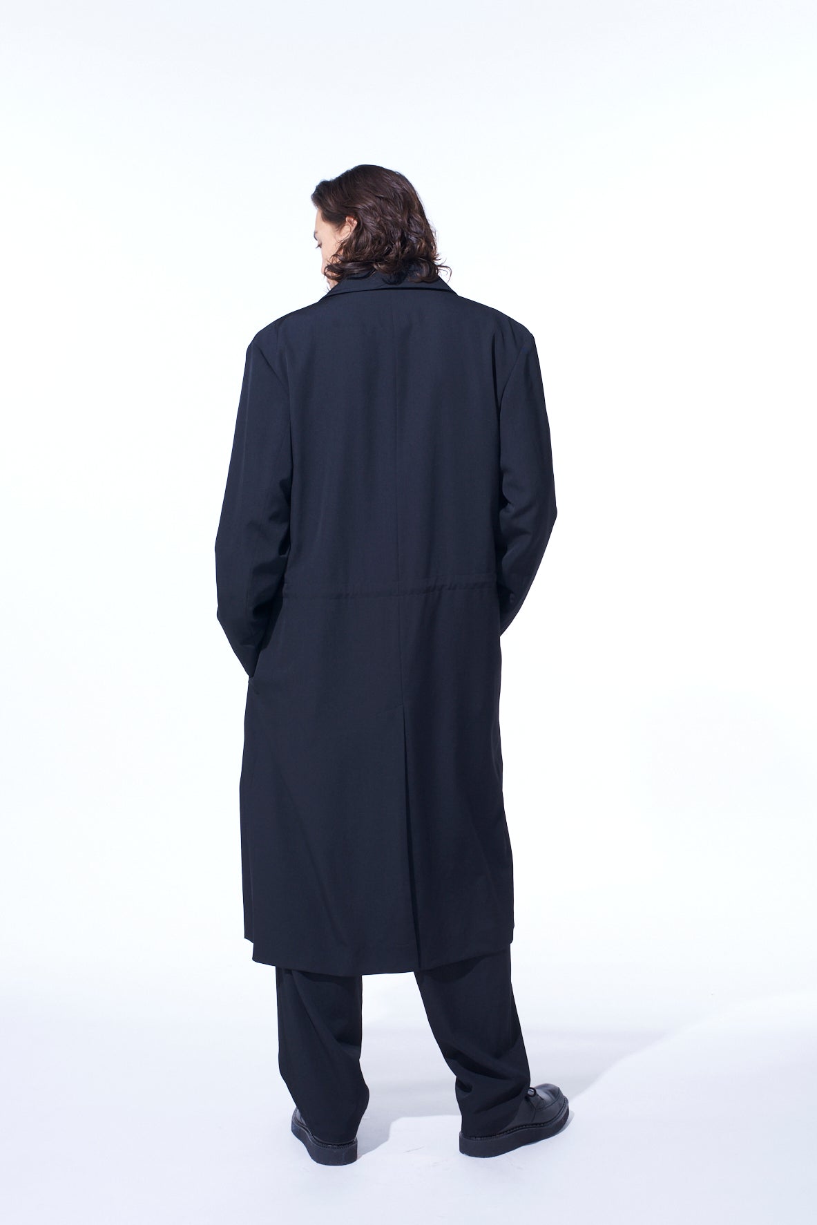 WASHER WOOL GABARDINE STAND COLLAR COAT – THE SHOP YOHJI YAMAMOTO