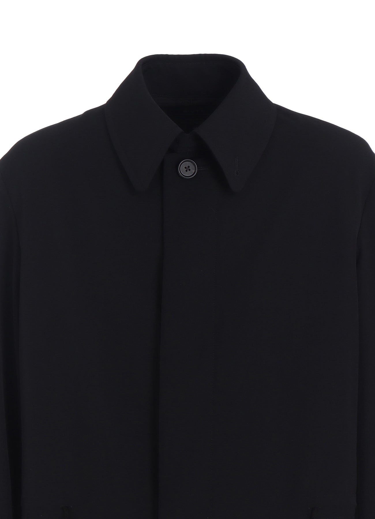 WASHER WOOL GABARDINE STAND COLLAR COAT