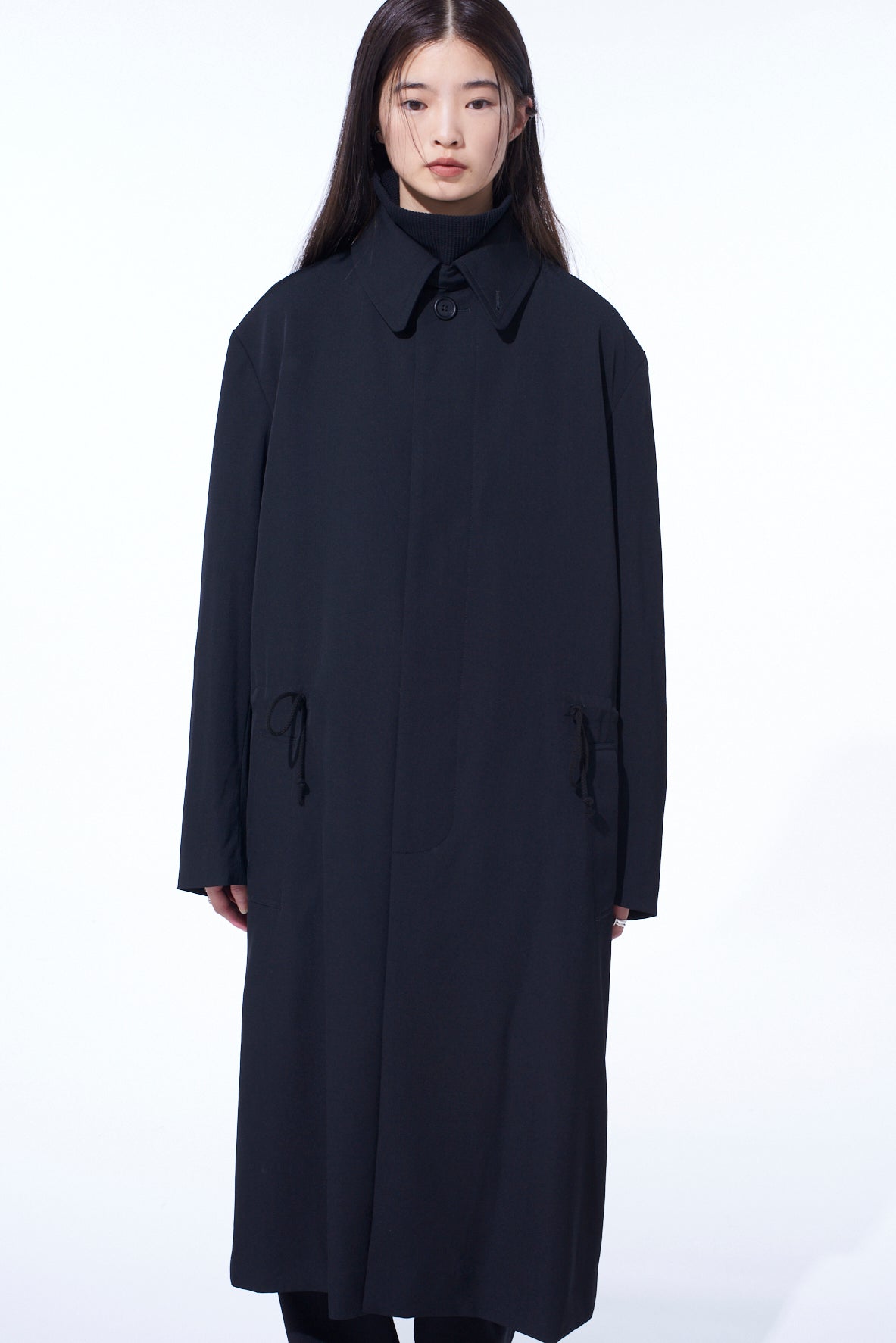WASHER WOOL GABARDINE STAND COLLAR COAT – THE SHOP YOHJI YAMAMOTO