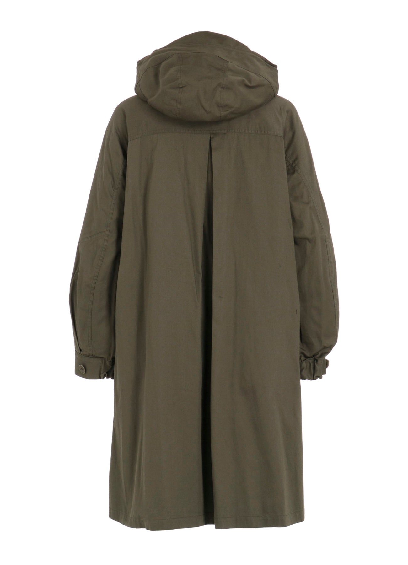 COTTON TWILL HOODED COAT WITH PADDED LINER