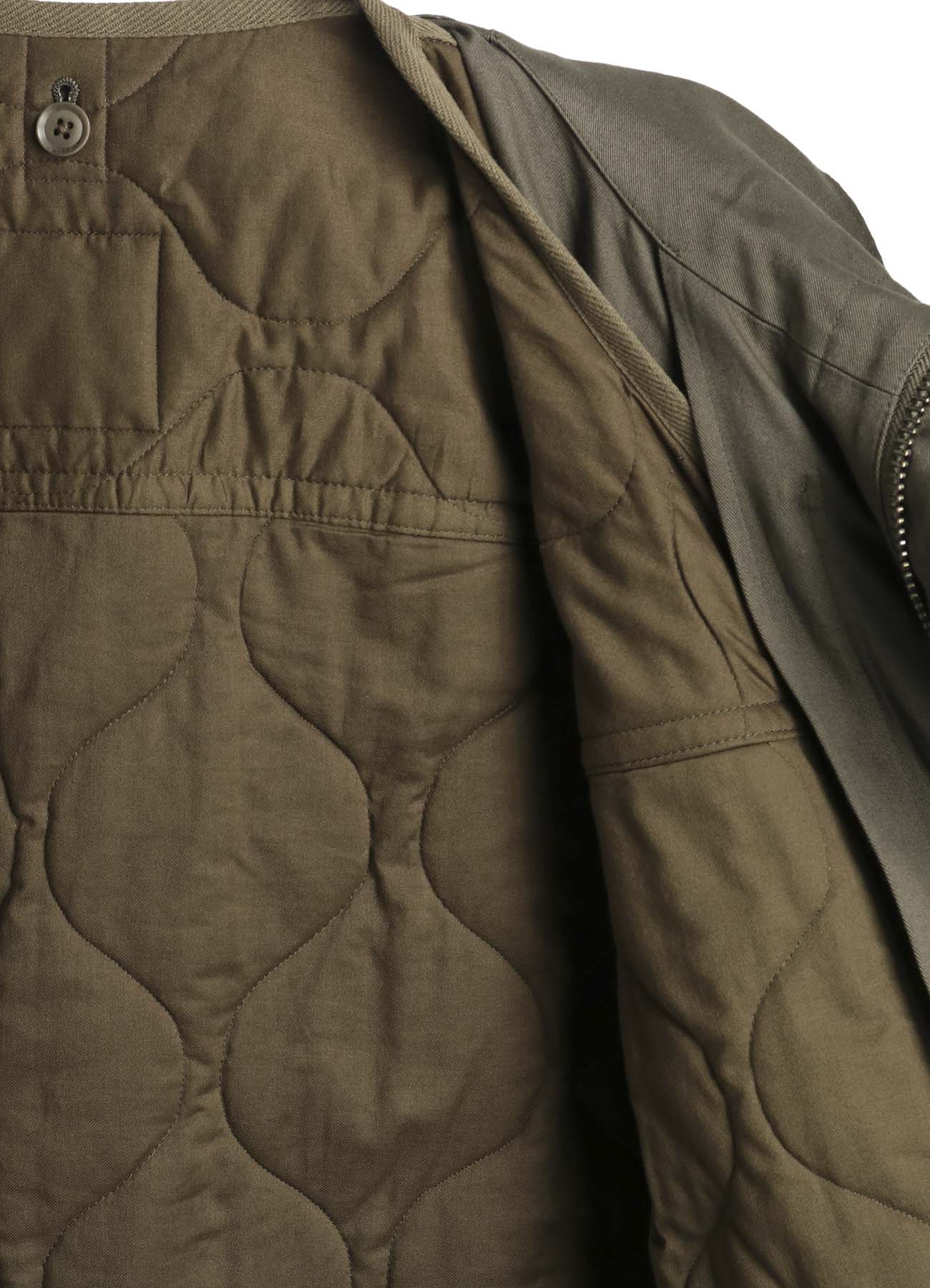 COTTON TWILL HOODED COAT WITH PADDED LINER