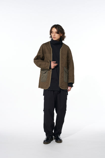 COTTON TWILL HOODED COAT WITH PADDED LINER