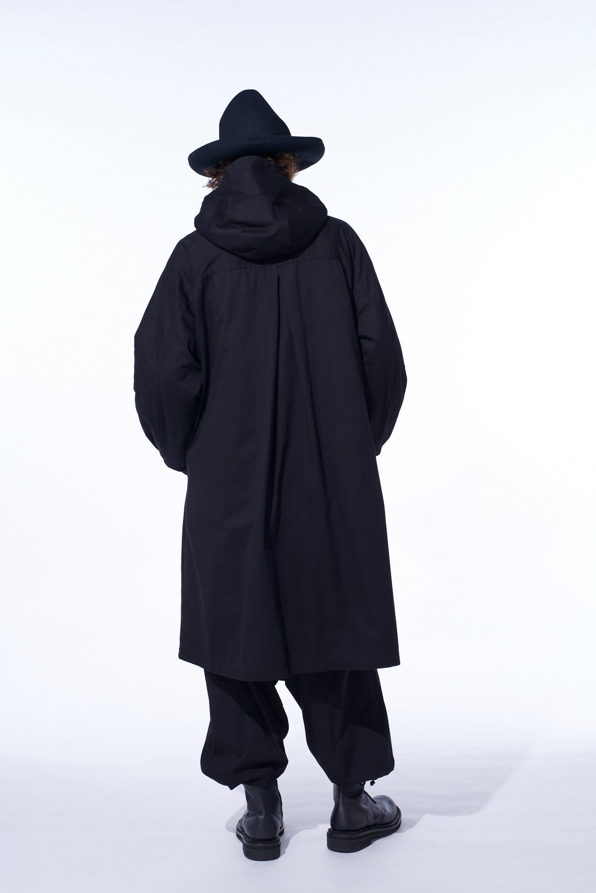 COTTON TWILL HOODED COAT WITH PADDED LINER
