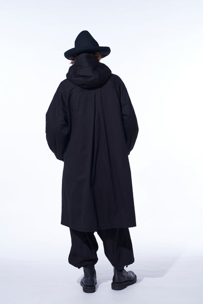 COTTON TWILL HOODED COAT WITH PADDED LINER