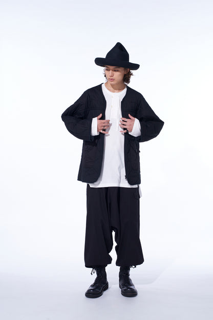 COTTON TWILL HOODED COAT WITH PADDED LINER