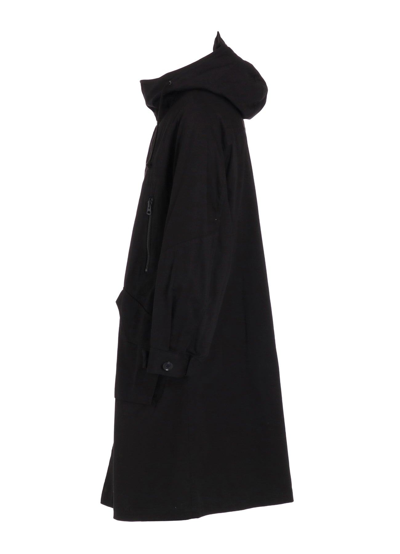 COTTON TWILL HOODED COAT WITH PADDED LINER