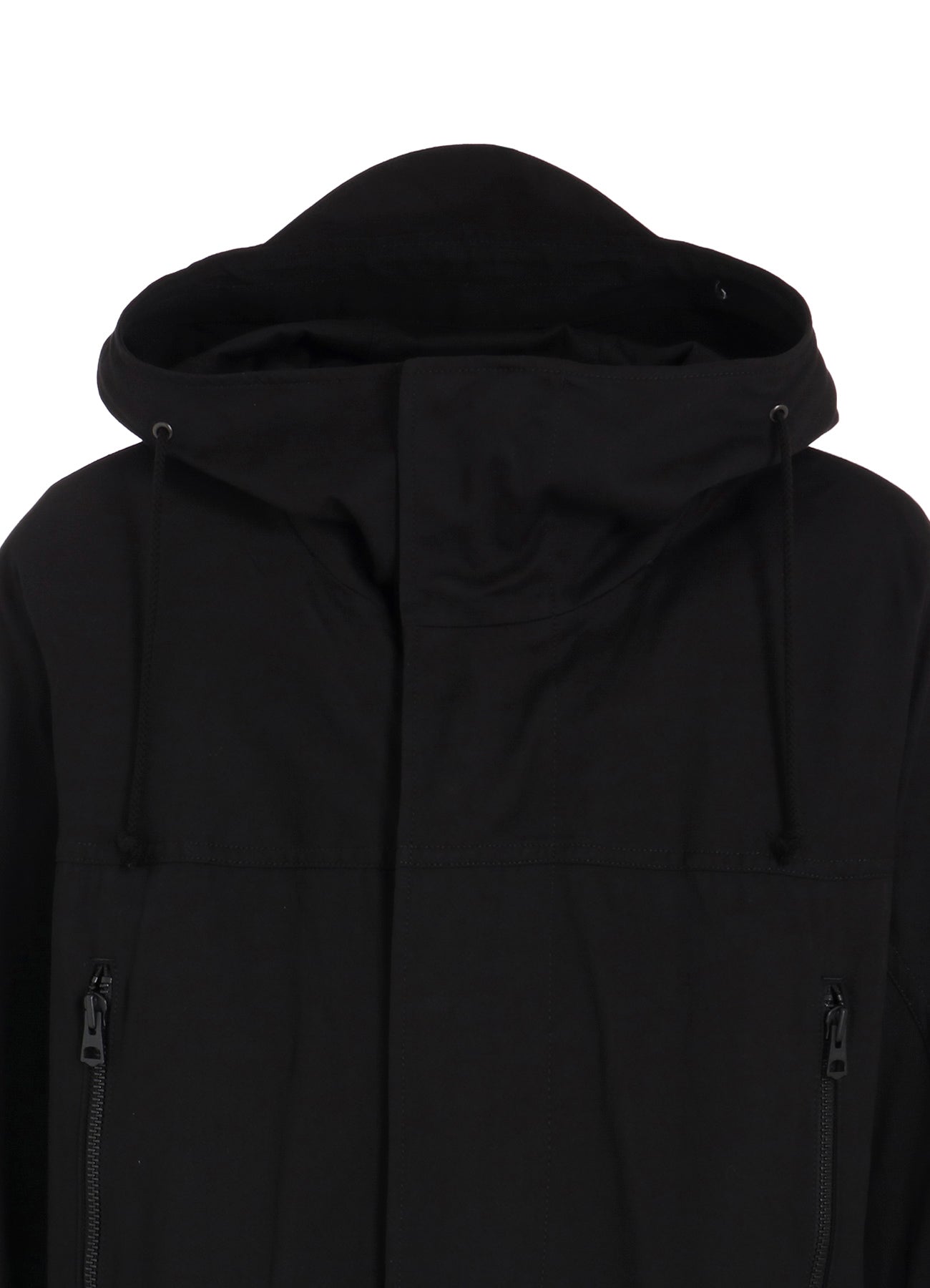 COTTON TWILL HOODED COAT WITH PADDED LINER