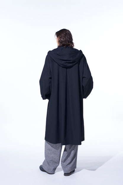 WASHER WOOL GABARDINE MILITARY COAT